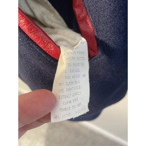 Original Holloway College Varsity Pepsi Logo Jacket Navy Red Size L - Picture 6 of 11